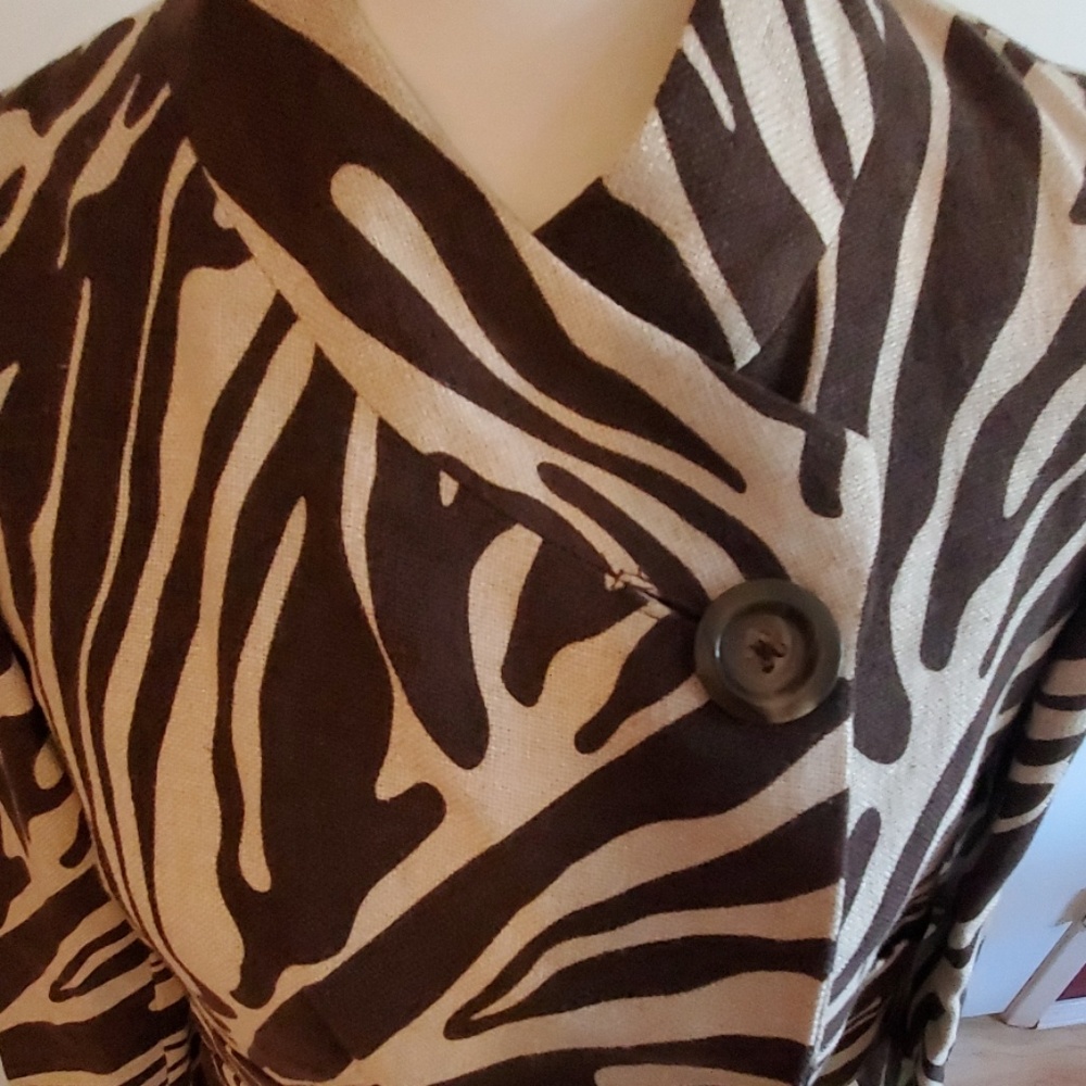 Michael Kors Zebra Print Linen Jacket - image 5